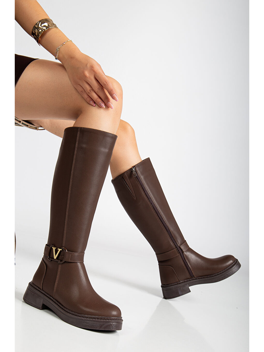 Kahverengi Amiraa Soğuk Geçirmez Kışlık Kadın Çizme-3