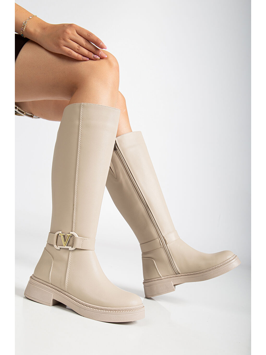 Bej Amiraa Soğuk Geçirmez Kışlık Kadın Çizme-2