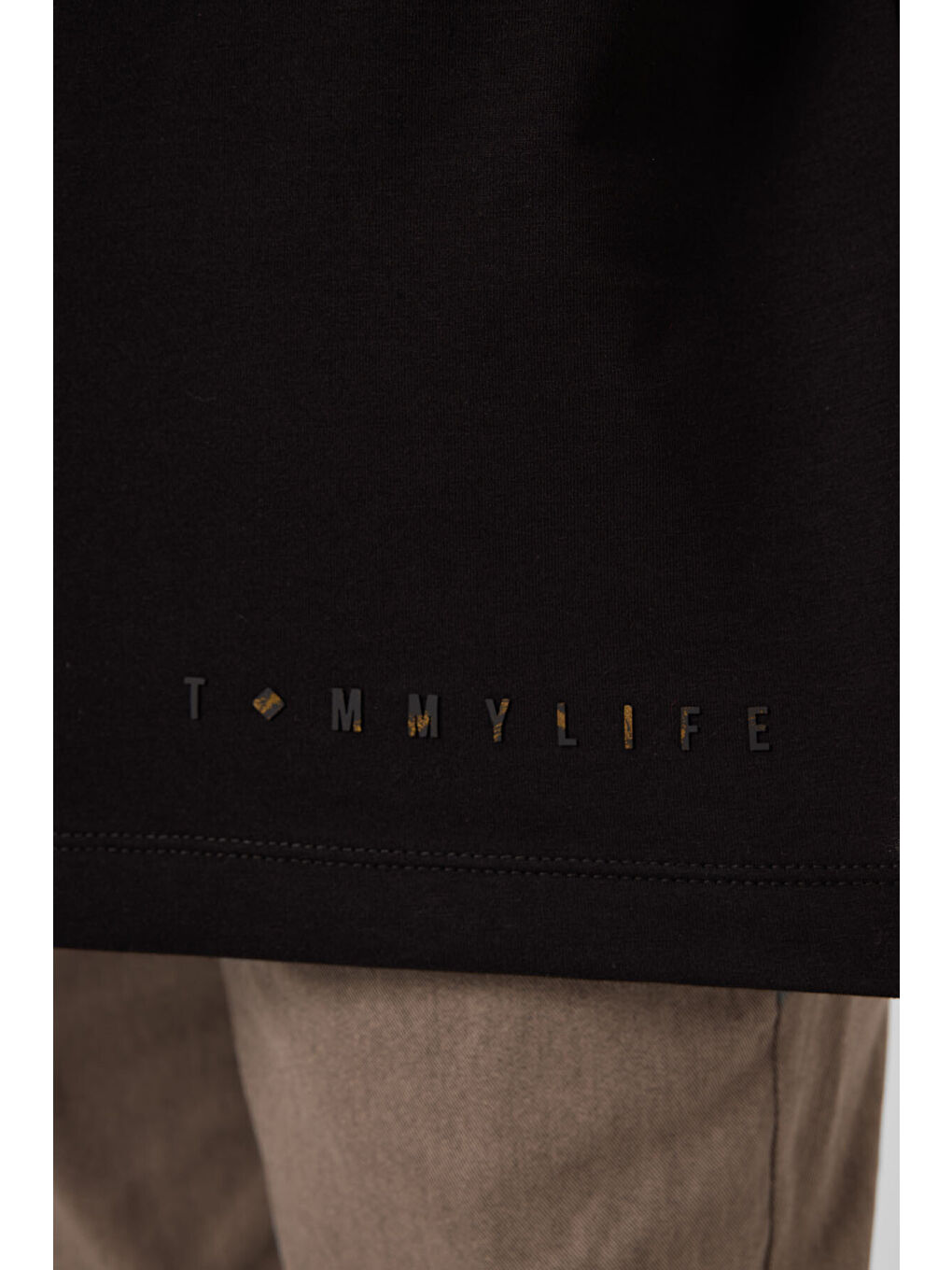 Siyah Pamuklu Yumuşak Dokulu Oversize Basic Erkek Çocuk T-Shirt - 11297-4