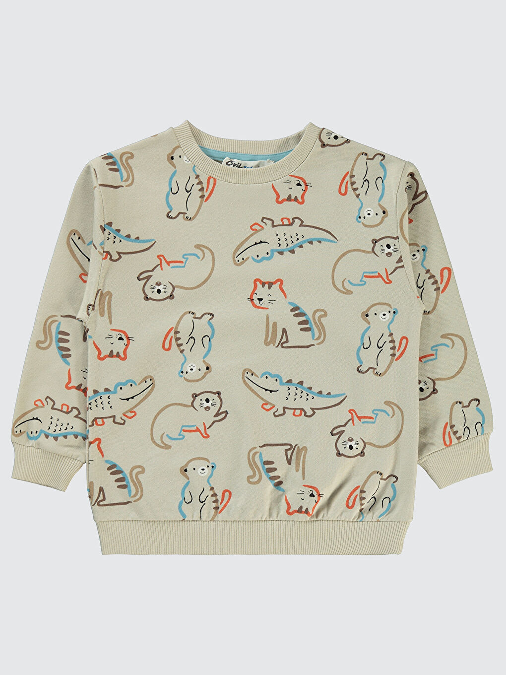 Bej Boys Erkek Çocuk Sweatshirt 2-5 Yaş Mavi