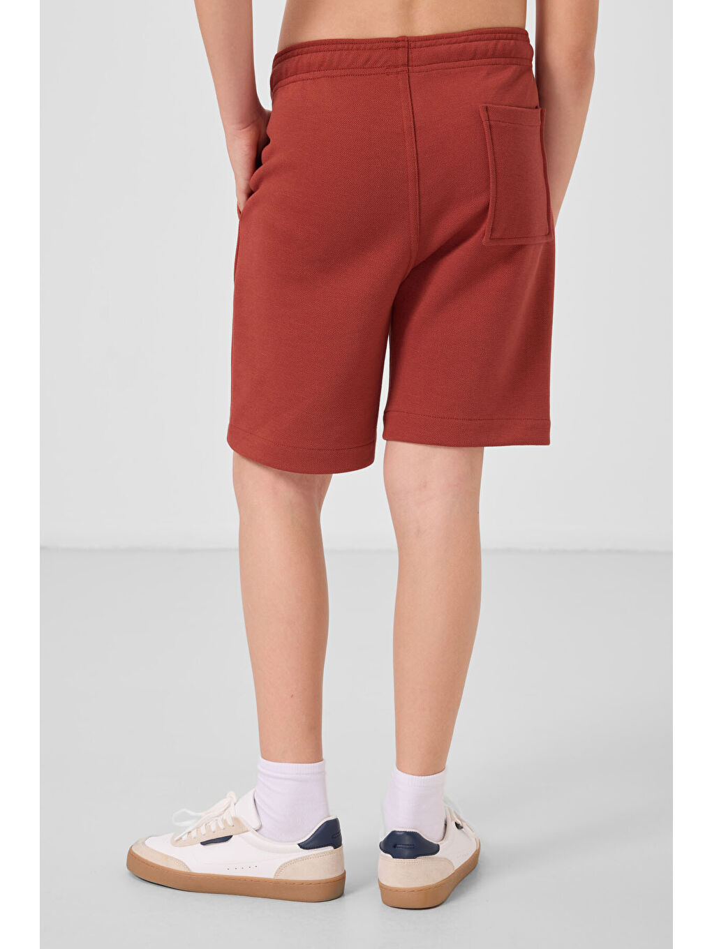 Kahverengi Kiremit Pamuklu Yumuşak Dokulu Standart Fit Basic Erkek Çocuk Şort - 11293-4