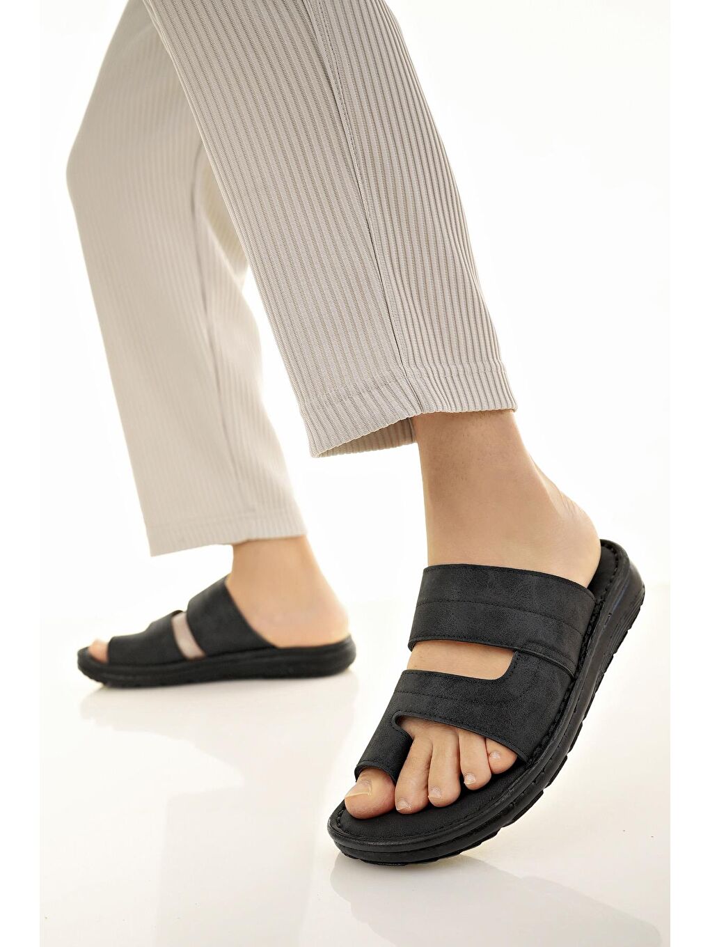 Siyah YANKY Erkek Günlük Yumuşak Taban Ortopedik Parmak Arası Terlik