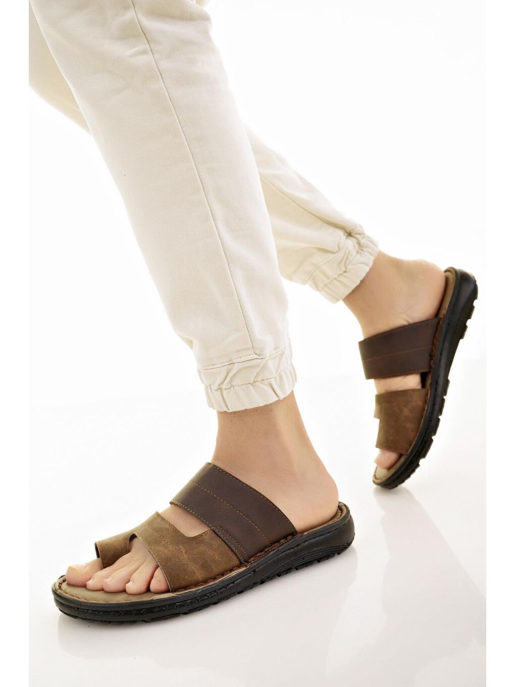 Kahverengi YANKY Erkek Günlük Yumuşak Taban Ortopedik Parmak Arası Terlik-1