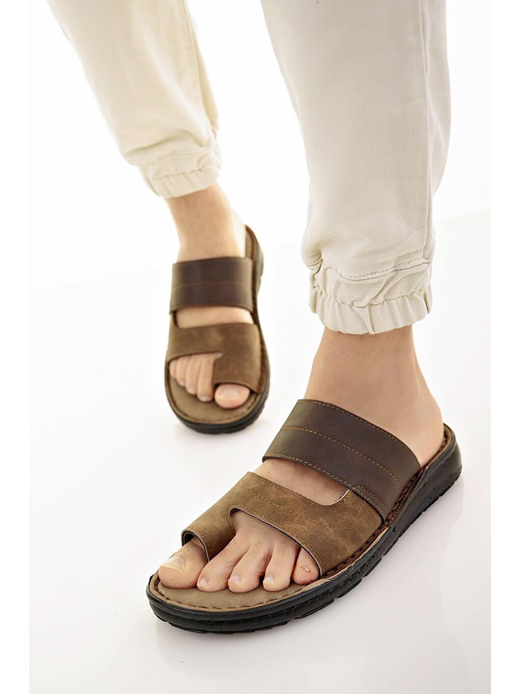 Kahverengi YANKY Erkek Günlük Yumuşak Taban Ortopedik Parmak Arası Terlik-2