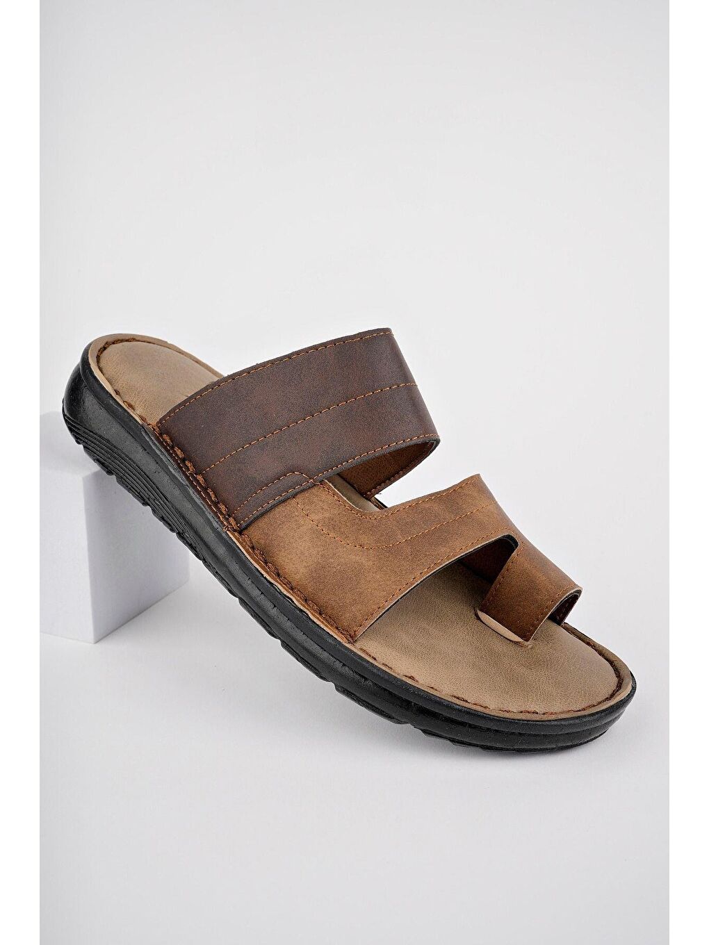 Kahverengi YANKY Erkek Günlük Yumuşak Taban Ortopedik Parmak Arası Terlik-3