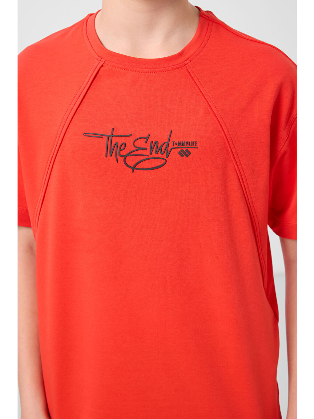 Kırmızı Fiesta Pamuklu Yumuşak Dokulu Oversize Baskılı Erkek Çocuk T-Shirt - 11285-3