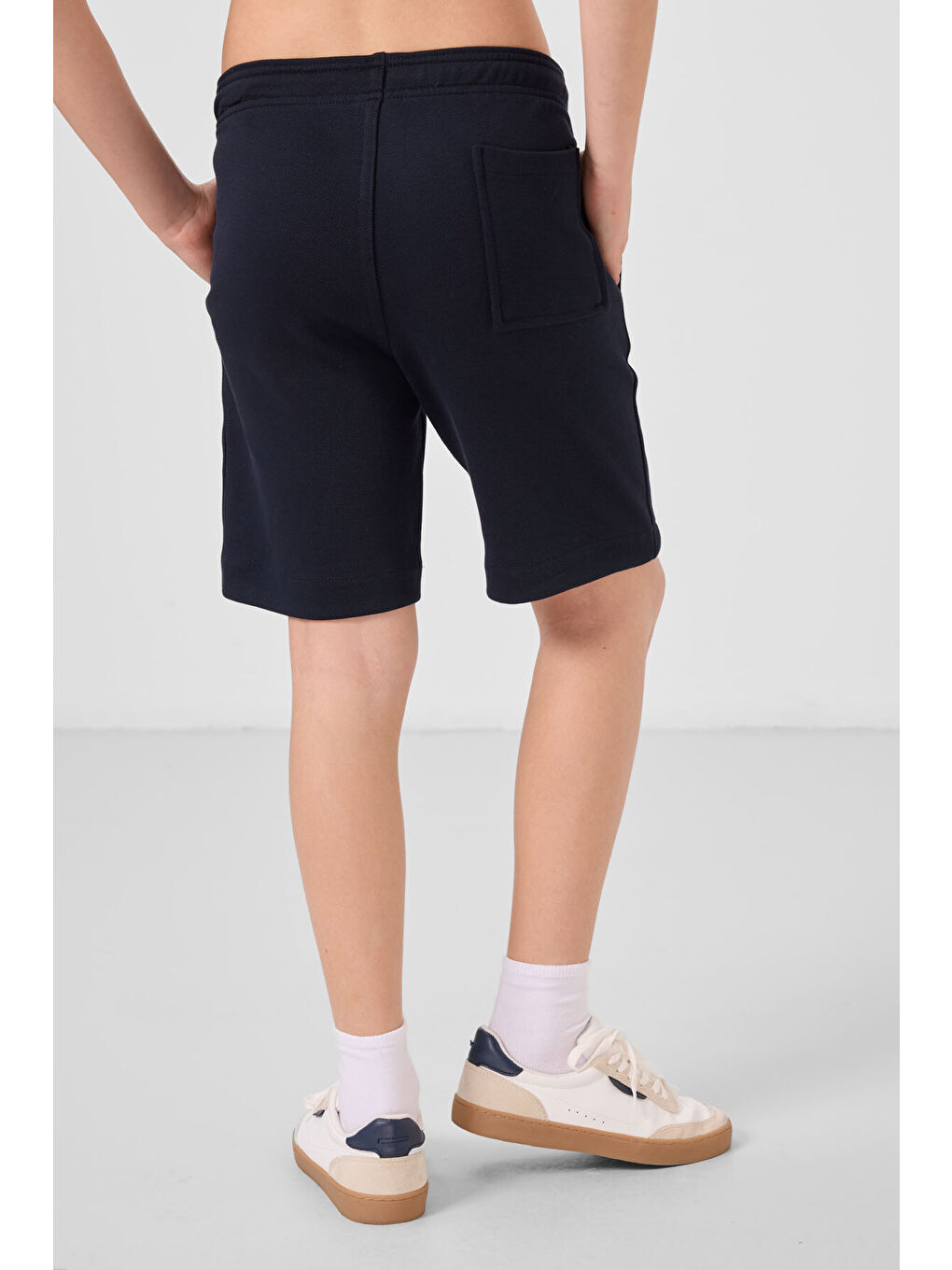 Lacivert Pamuklu Yumuşak Dokulu Standart Fit Basic Erkek Çocuk Şort - 11293-4