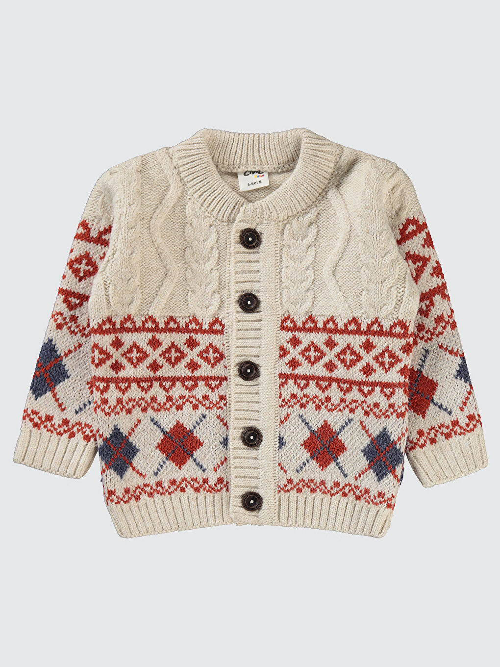 Bej Baby Erkek Bebek Hırka 6-18 Ay Taş Rengi