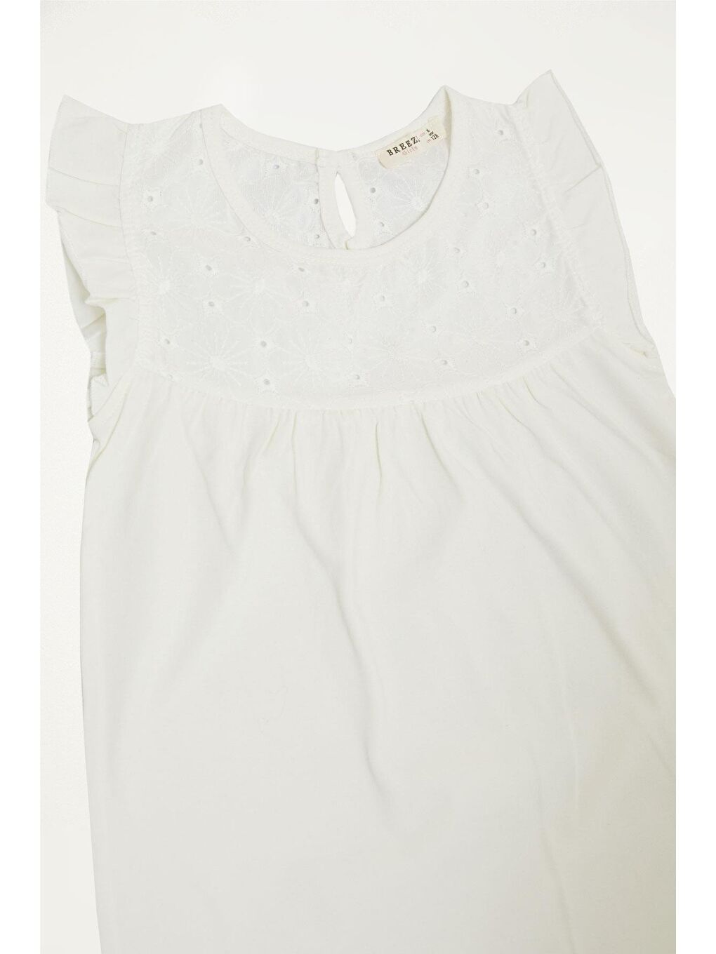 Kız Çocuk Tişört Dantelli Ekru (4-8 Yaş)-2