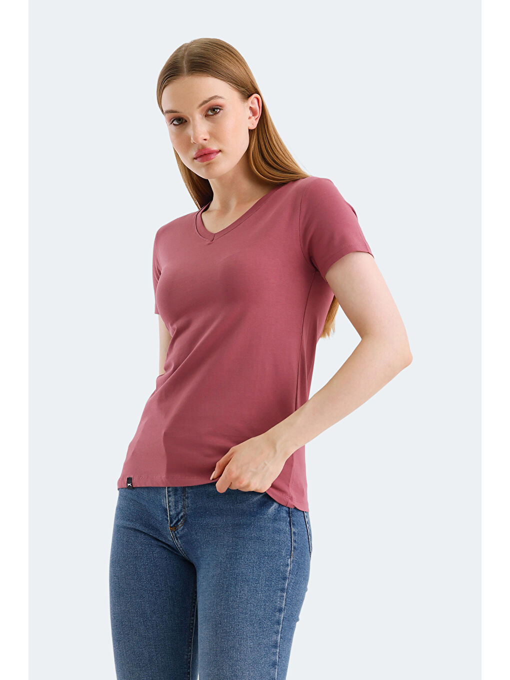 Pembe VIVEK Kadın Gül Tişört-2