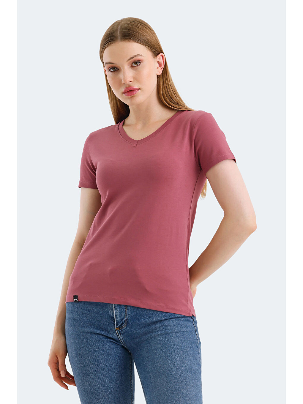 Pembe VIVEK Kadın Gül Tişört-4