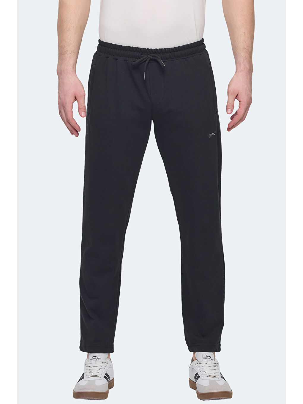 KIRABO IN Erkek Fermuar Cepli Dar Paça Siyah Eşofman Altı-1