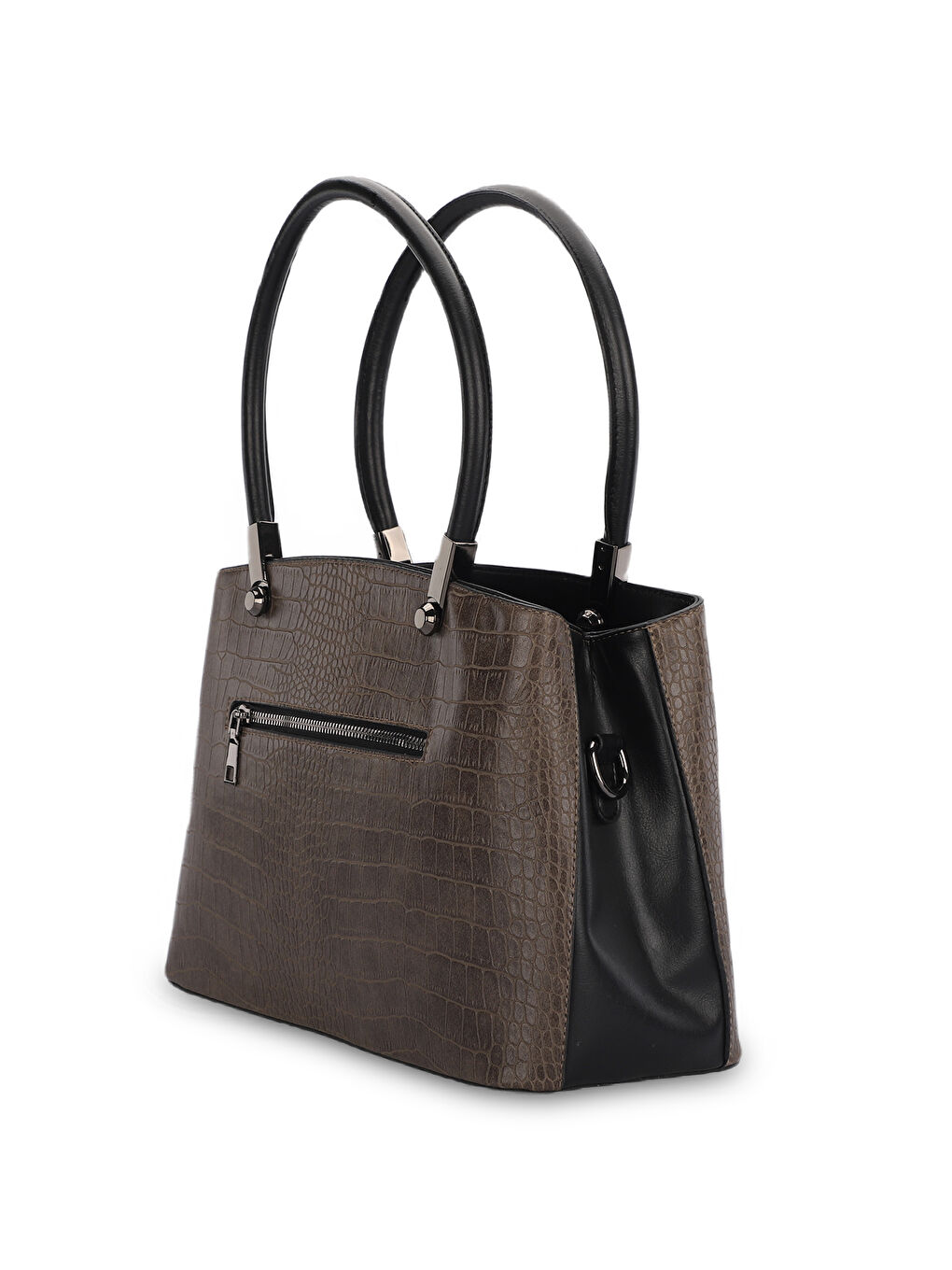 Bej ROMA KROKO Kadın Vizon El Çantası-2