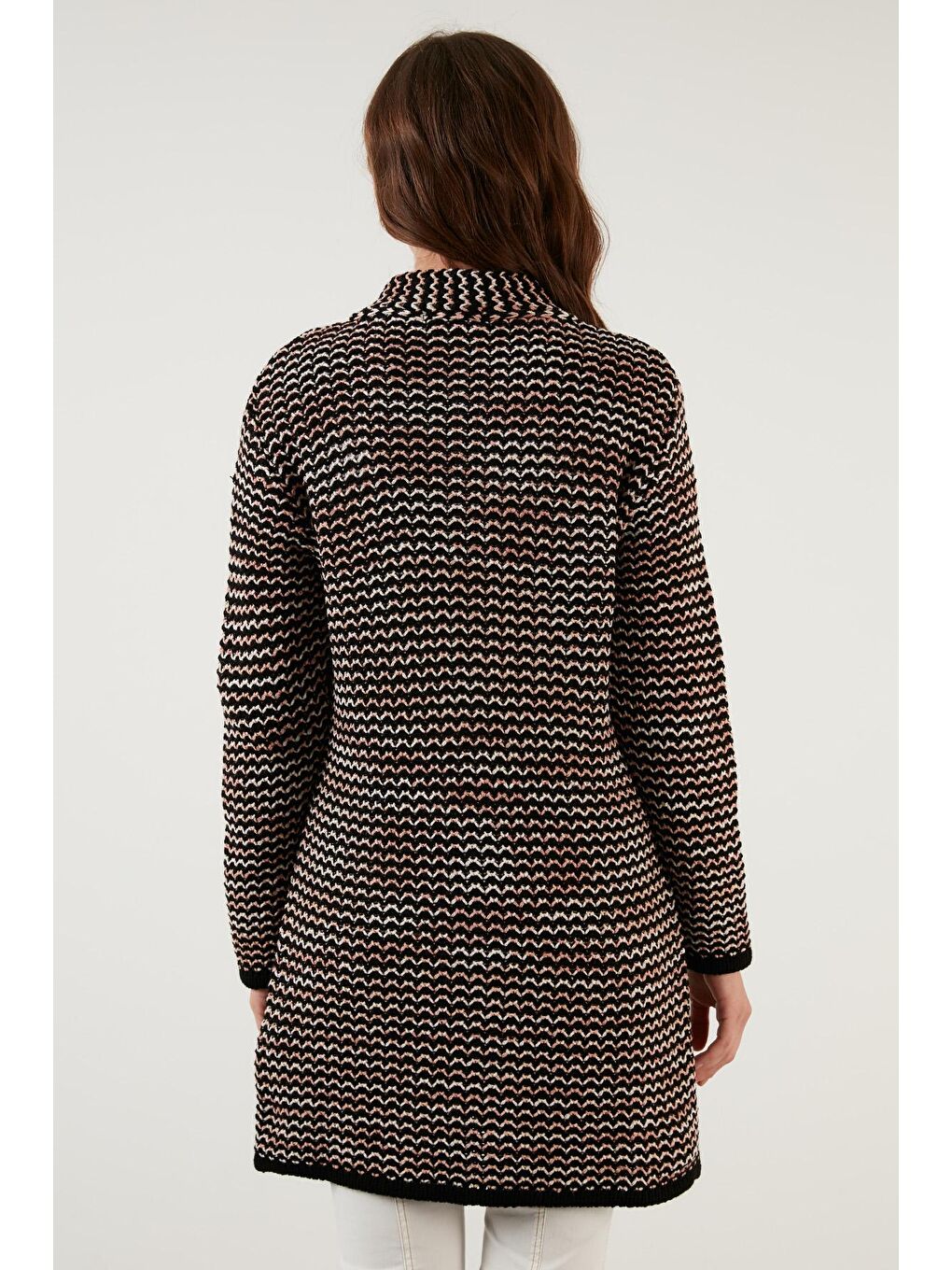 Pembe Regular Fit Düğmeli Dik Yaka Örme Hırka 6310012-4