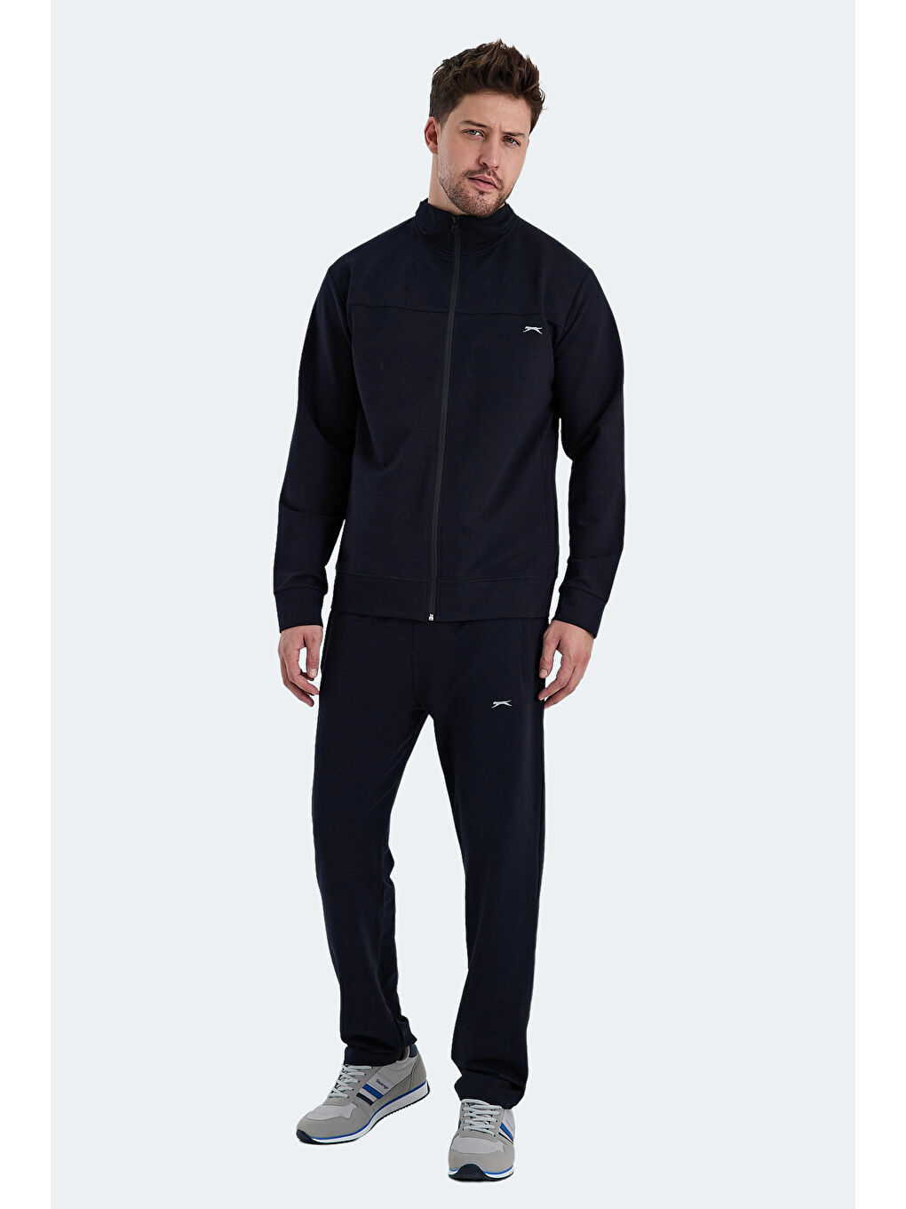 ORDER IN Erkek Fermuarlı Dik Yaka Cepli Lacivert Eşofman Takımı-6