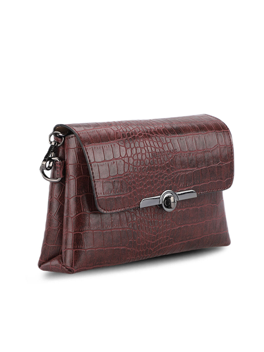 TORINO KROKO Kadın Bordo Omuz Çantası-1