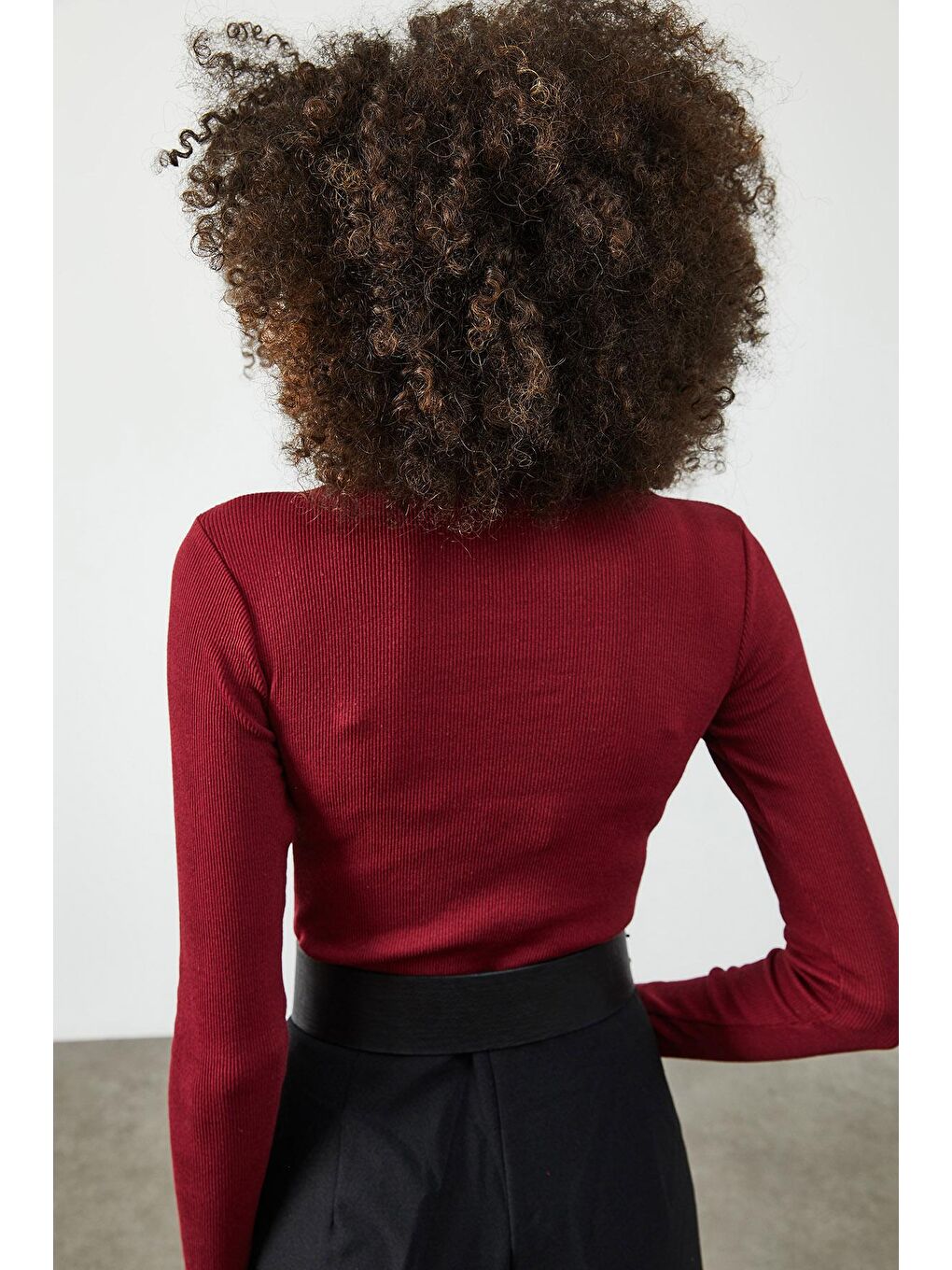 Bordo Yuvarlak Yaka Kaşkorse Bluz 2KXK2-45856-05-3