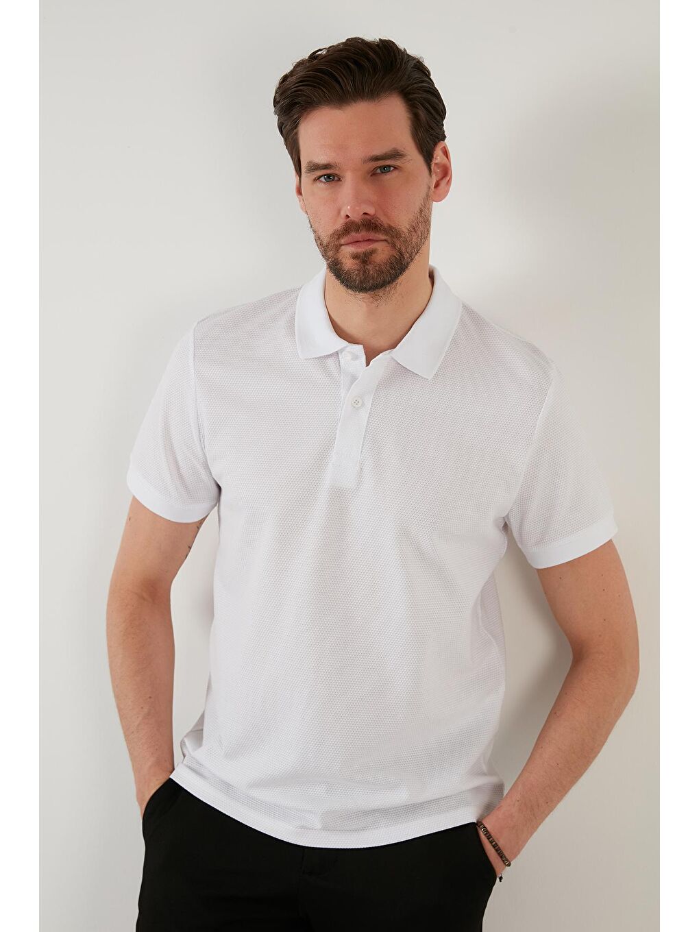 Buratti Beyaz Regular Fit Pamuklu Düğmeli Polo T Shirt 5902326 - 2