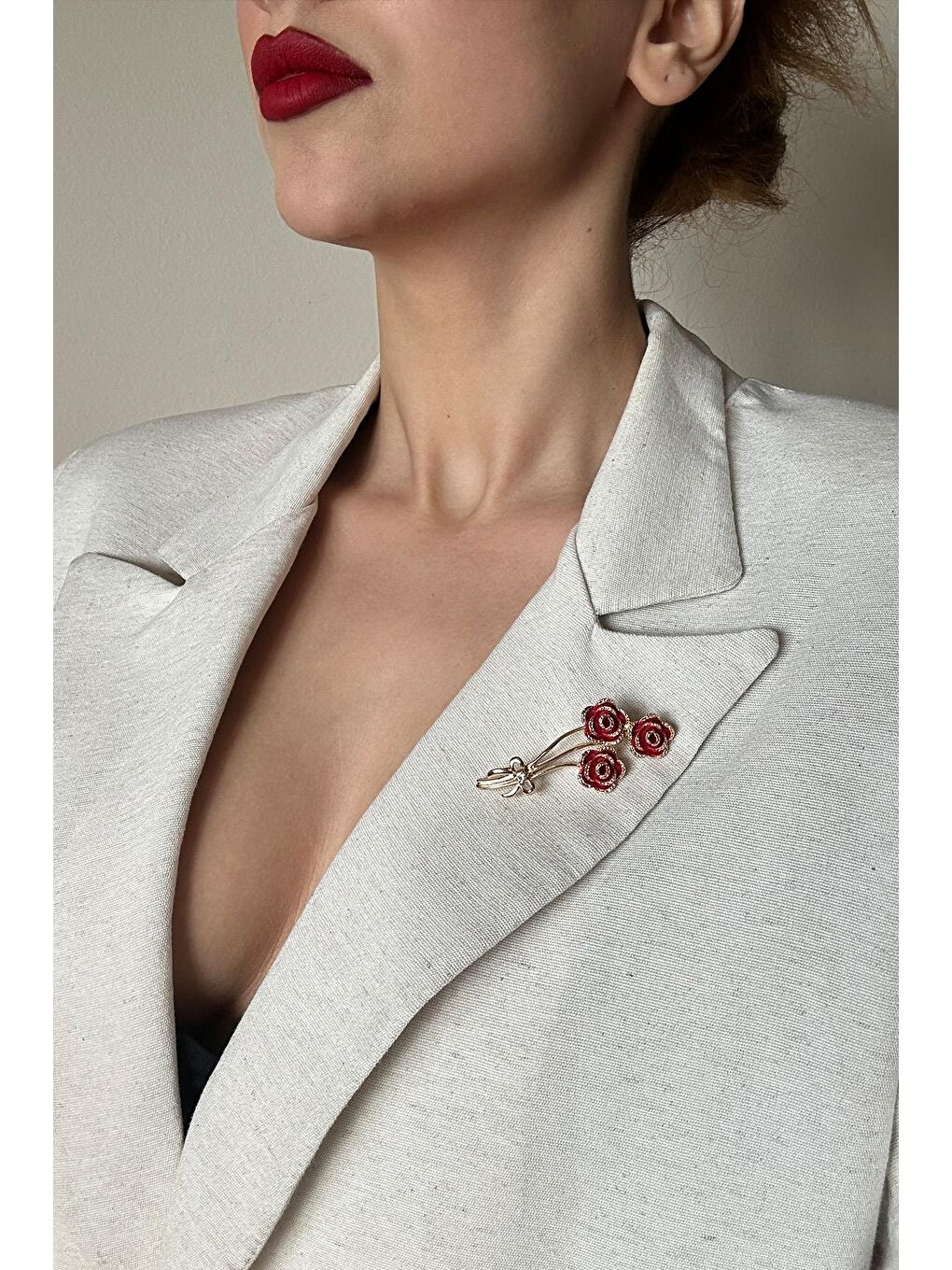 Sarı Gül Buketi Broş Yaka İğnesi-3