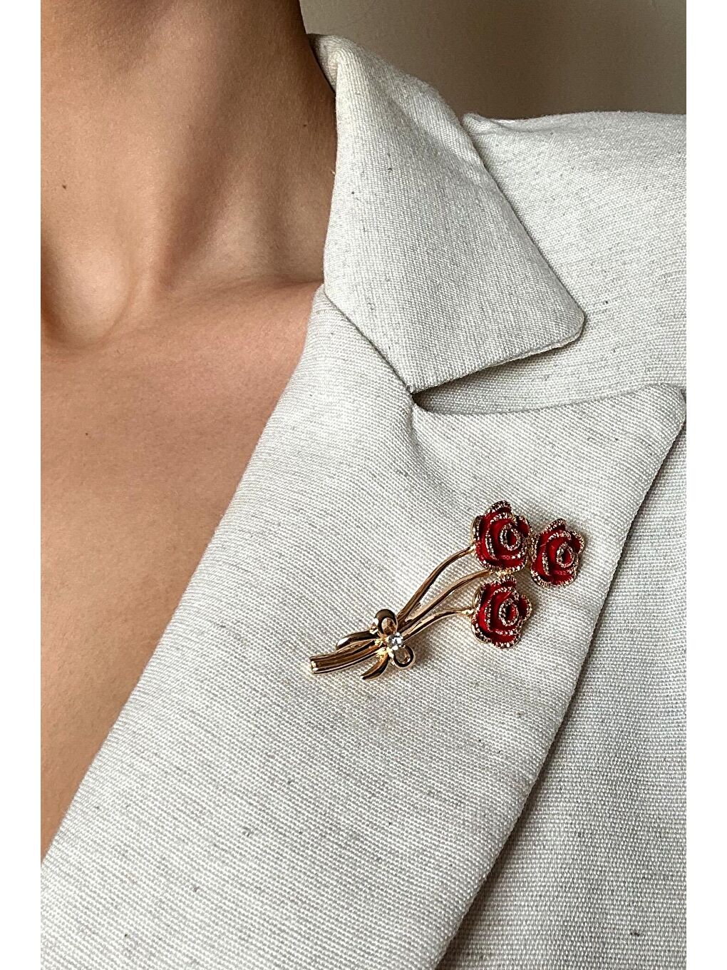 Sarı Gül Buketi Broş Yaka İğnesi-6