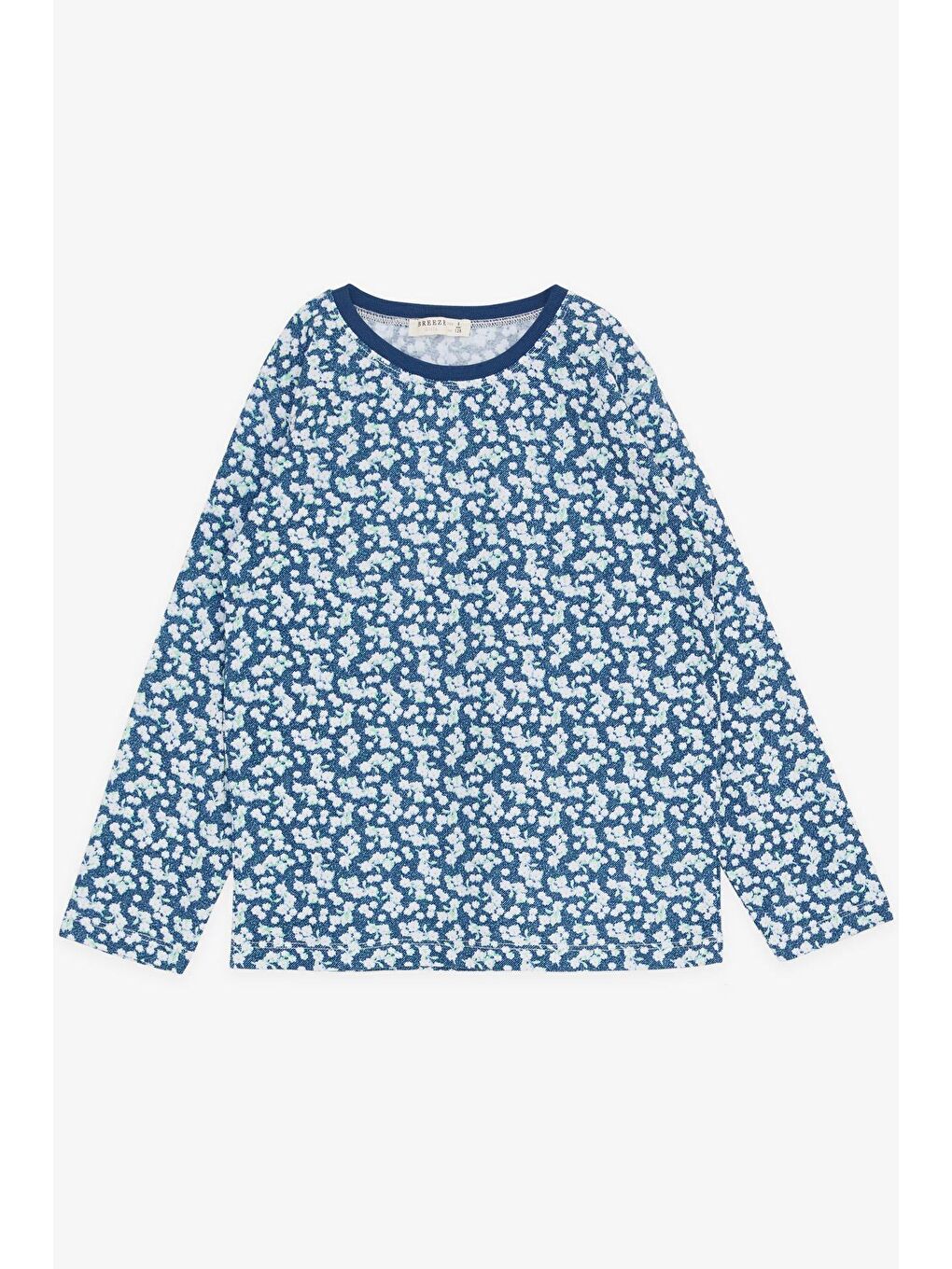 Kız Çocuk Pijama Takımı Çiçek Desenli Mavi (5 Yaş)-2