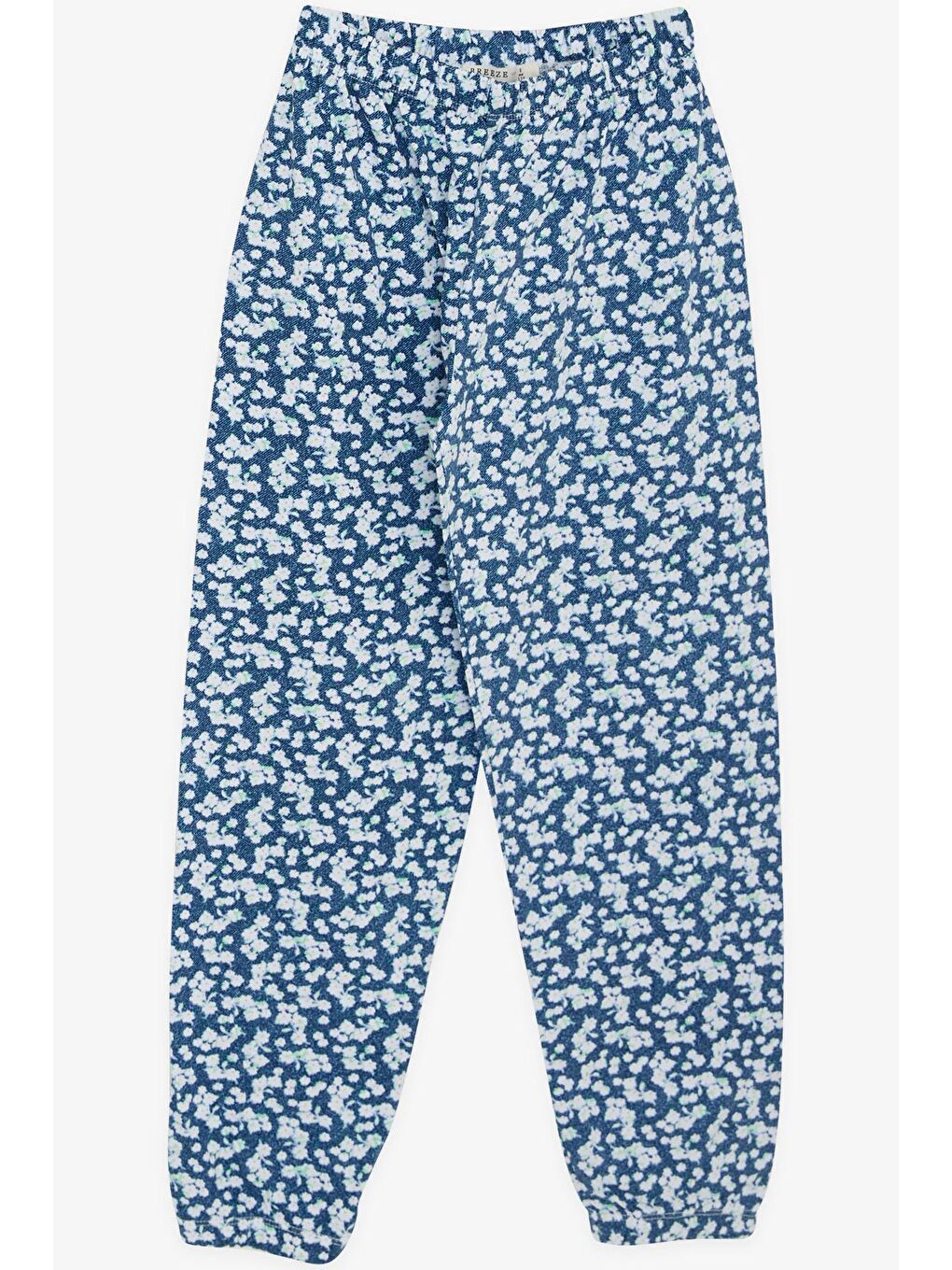 Kız Çocuk Pijama Takımı Çiçek Desenli Mavi (5 Yaş)-3