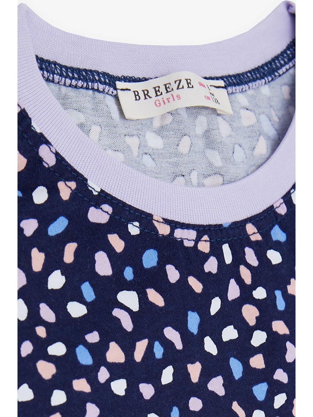 Kız Çocuk Pijama Takımı Desenli Lacivert (4 Yaş)-4