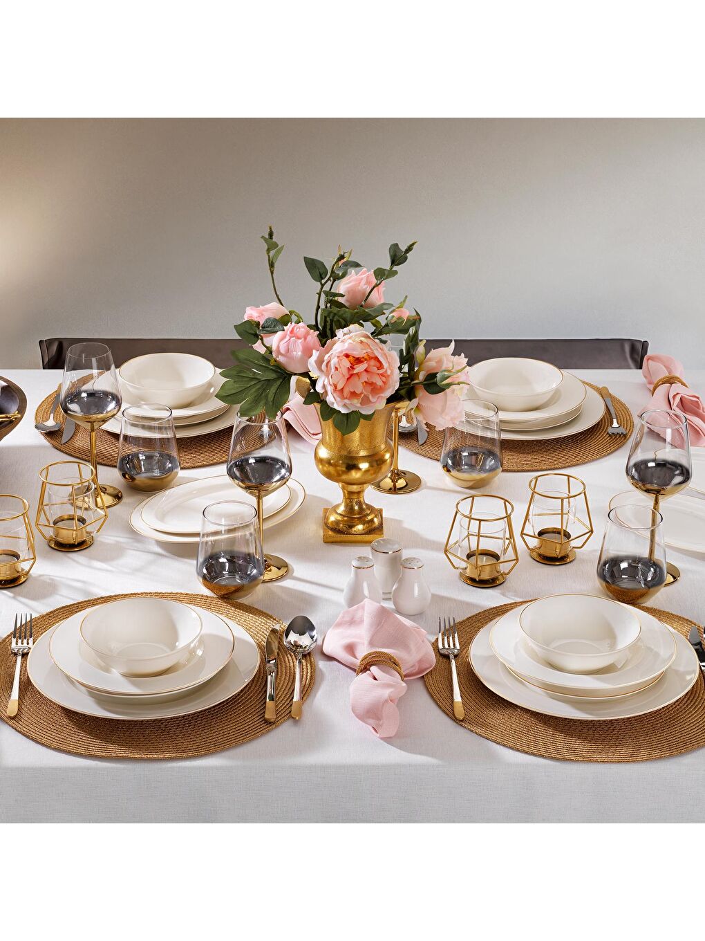 Sarı Mila Yemek Takımı-56 Parça-Altın03-3