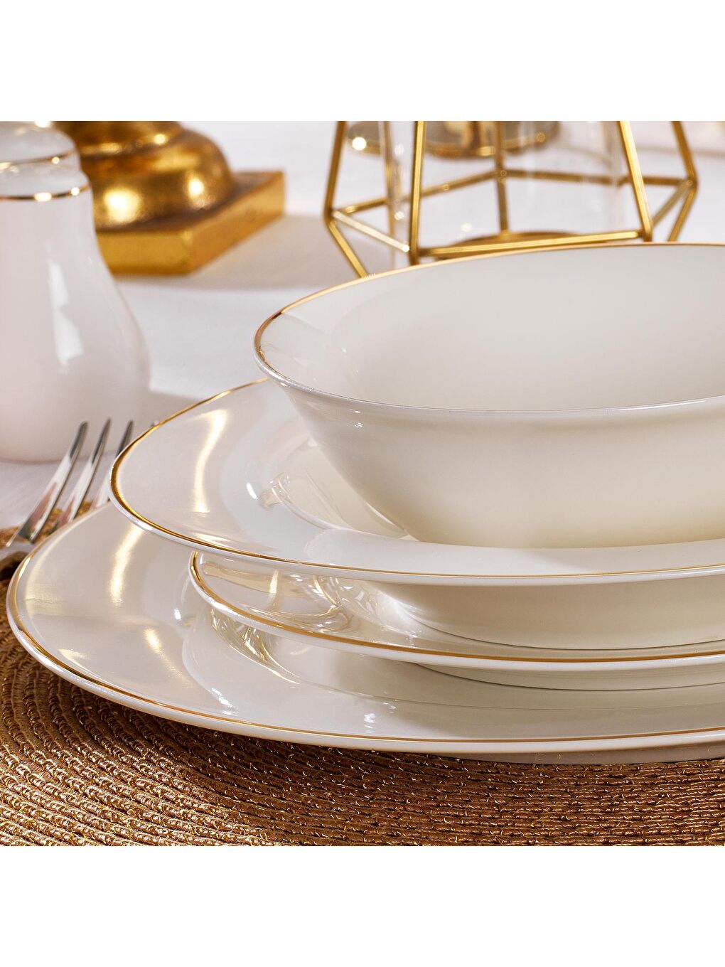 Sarı Mila Yemek Takımı-56 Parça-Altın03-4