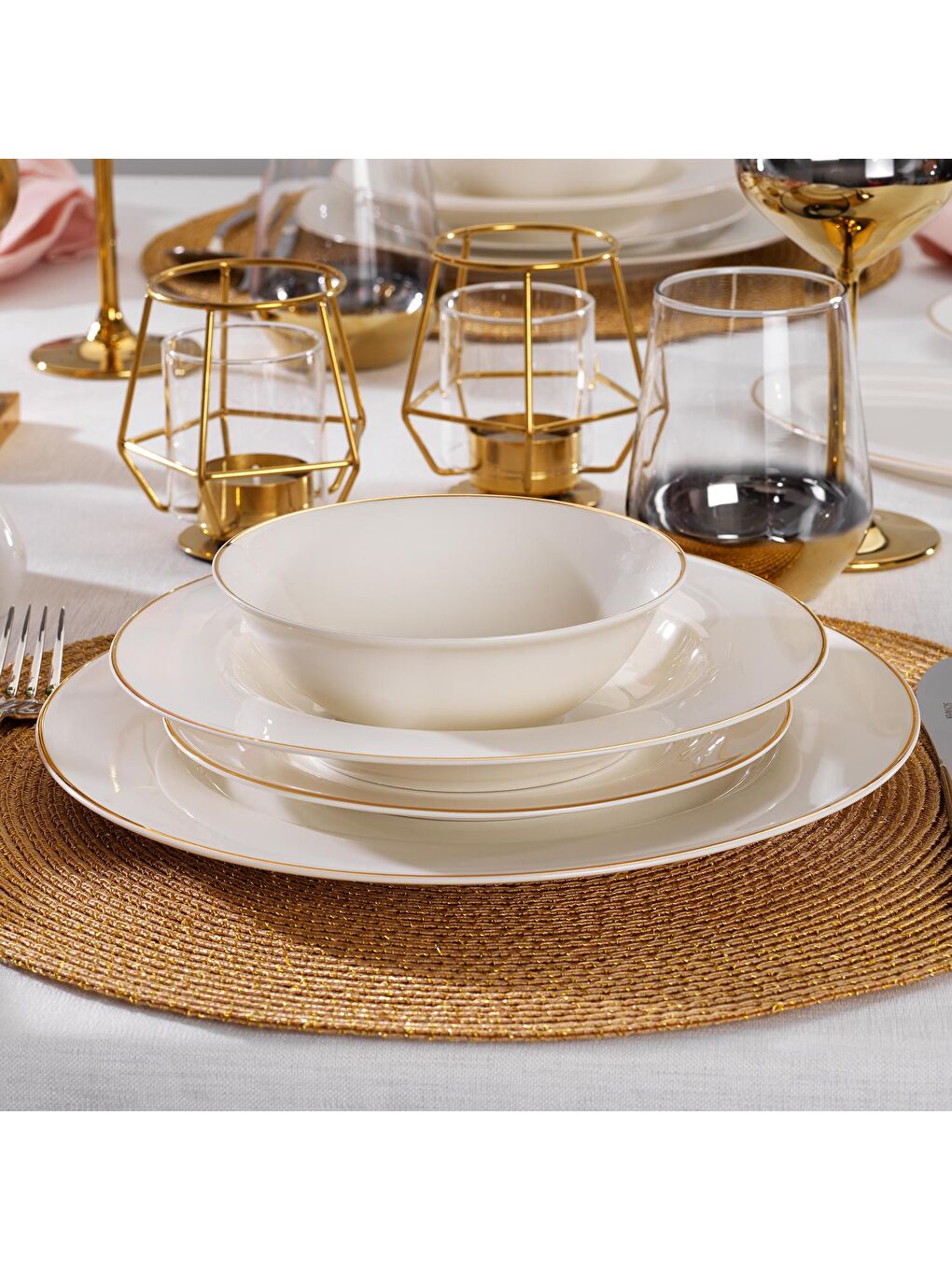 Sarı Mila Yemek Takımı-56 Parça-Altın03-5