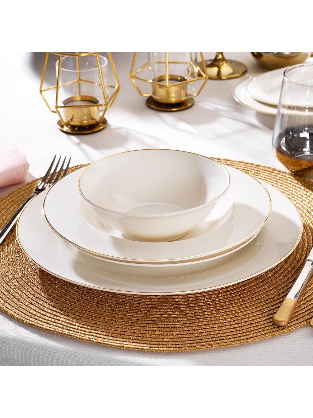 Sarı Mila Yemek Takımı-56 Parça-Altın03-7