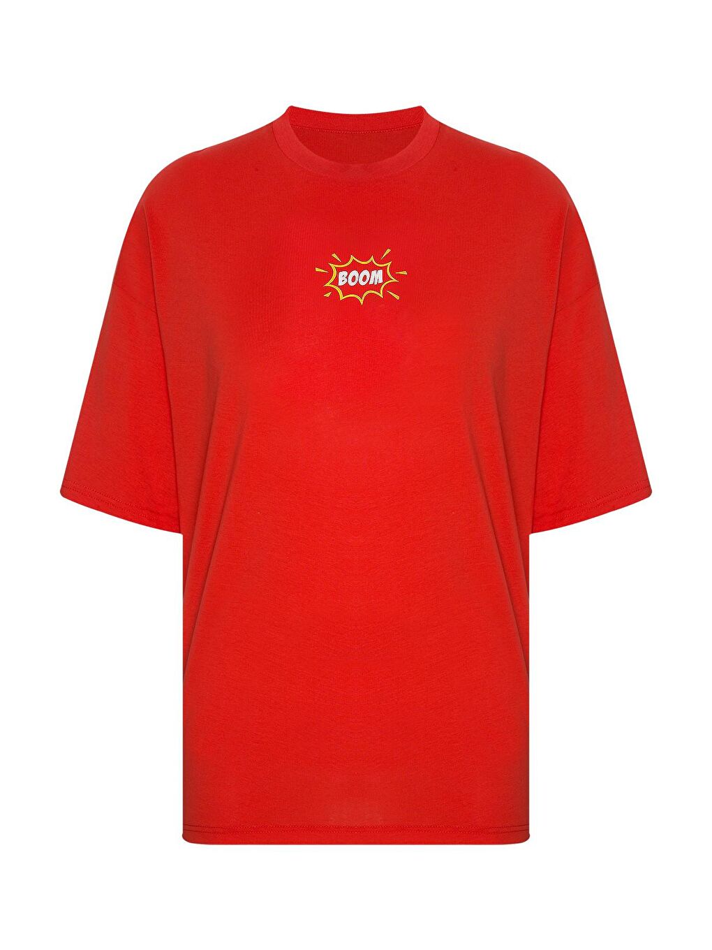 Kırmızı Arkası Baskılı Oversize Tişört 2YXE2-45951-04