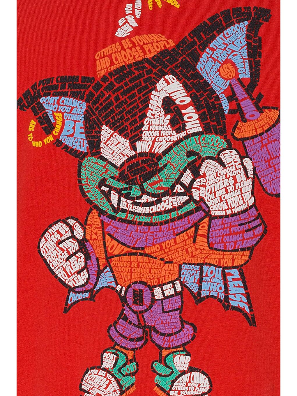 Kırmızı Arkası Baskılı Oversize Tişört 2YXE2-45951-04-1