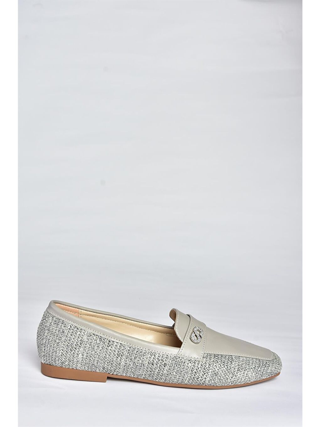 P820940209 Gri Düz Tabanlı Günlük Kadın Babet-4