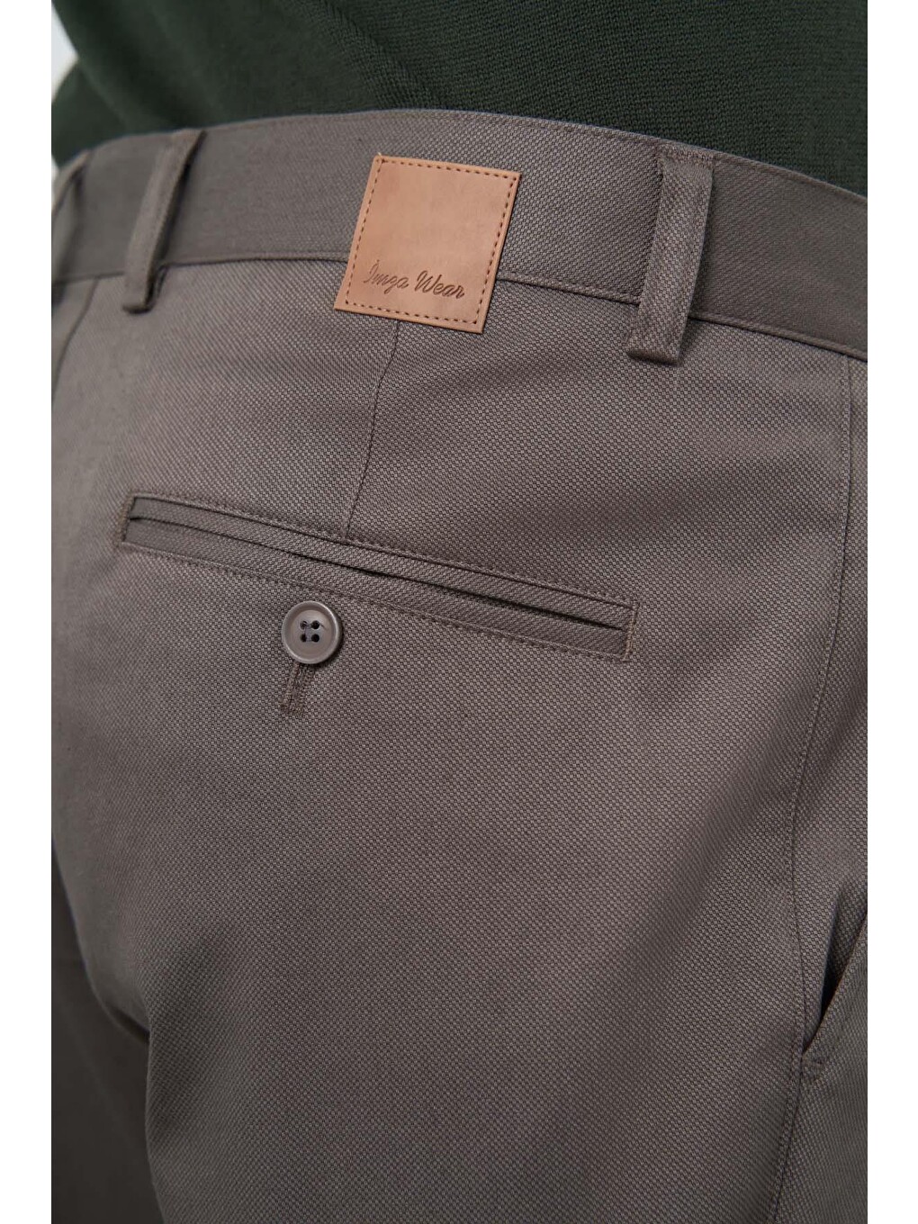 Koyu Haki Pamuklu Yandan Cepli Casual Comfort Fit Chino Pantolon 1003245164-3
