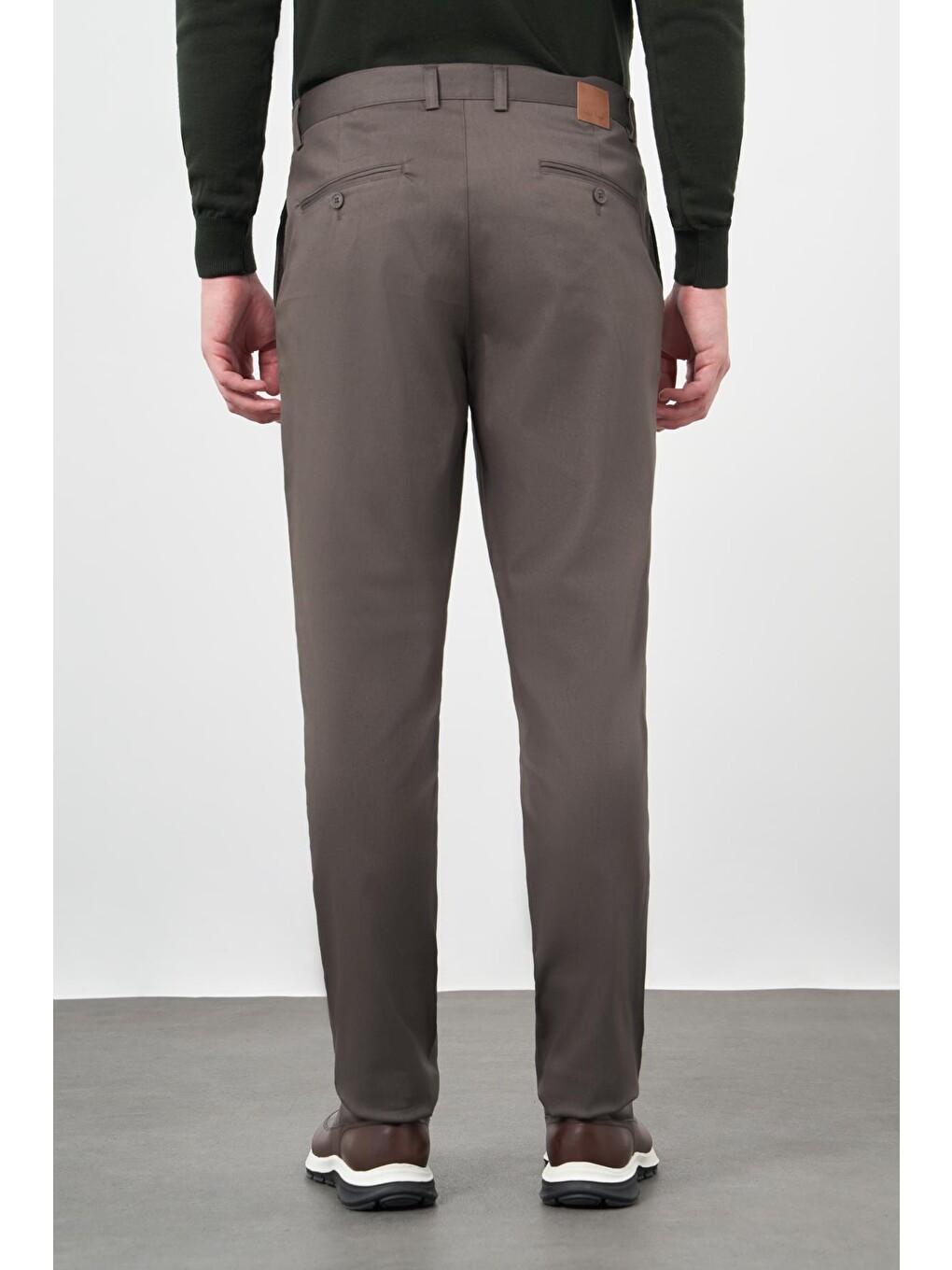 Koyu Haki Pamuklu Yandan Cepli Casual Comfort Fit Chino Pantolon 1003245164-4