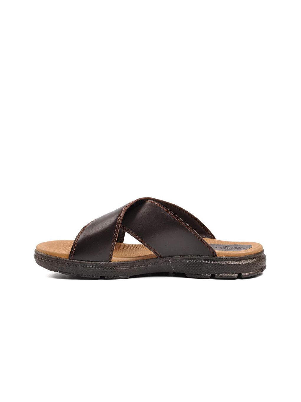 Kahverengi 201809 Kahve Hakiki Deri Erkek Terlik-1