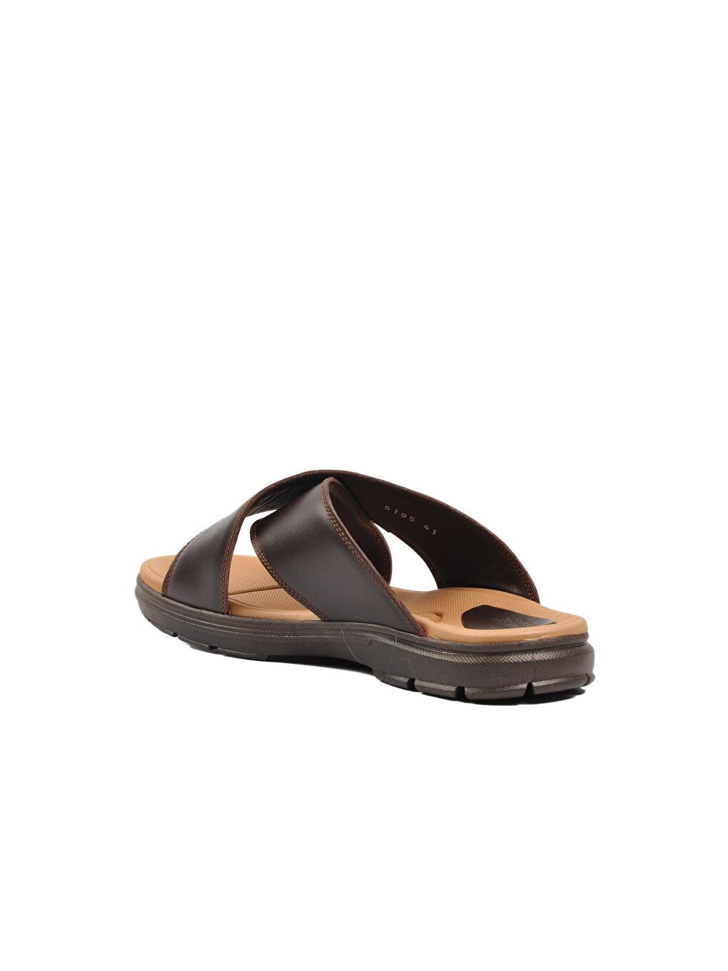 Kahverengi 201809 Kahve Hakiki Deri Erkek Terlik-3