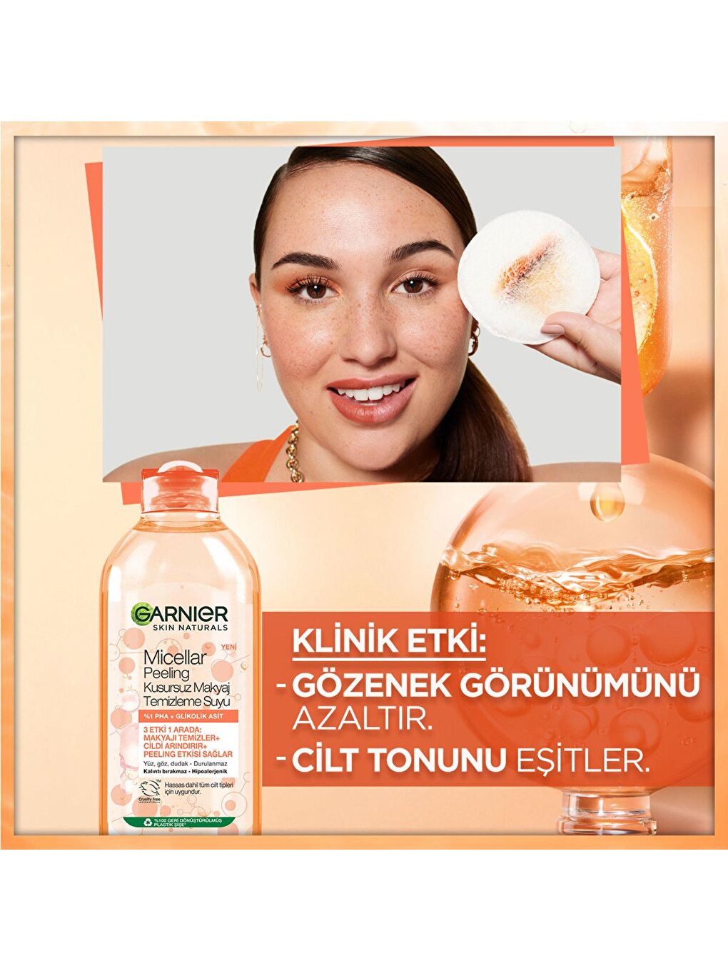 GARNIER Şeffaf Micellar Peeling Kusursuz Makyaj Temizleme Suyu (400 ml) - 2