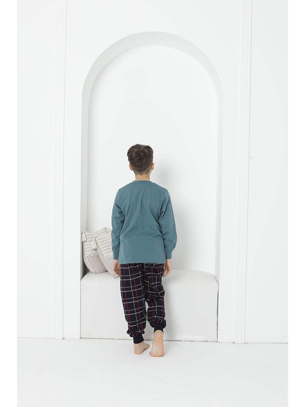 Kapi Kids Nane Yeşili Erkek Çocuk Baskılı Bloklu Pijama Takımı 3-11 Yaş 5075-76 - 4