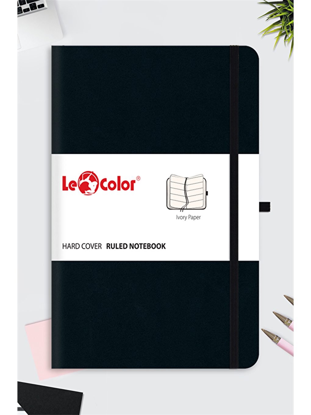 LE COLOR Tarihsiz Klasik Defter Rec Note 13x21 Çizgili Siyah