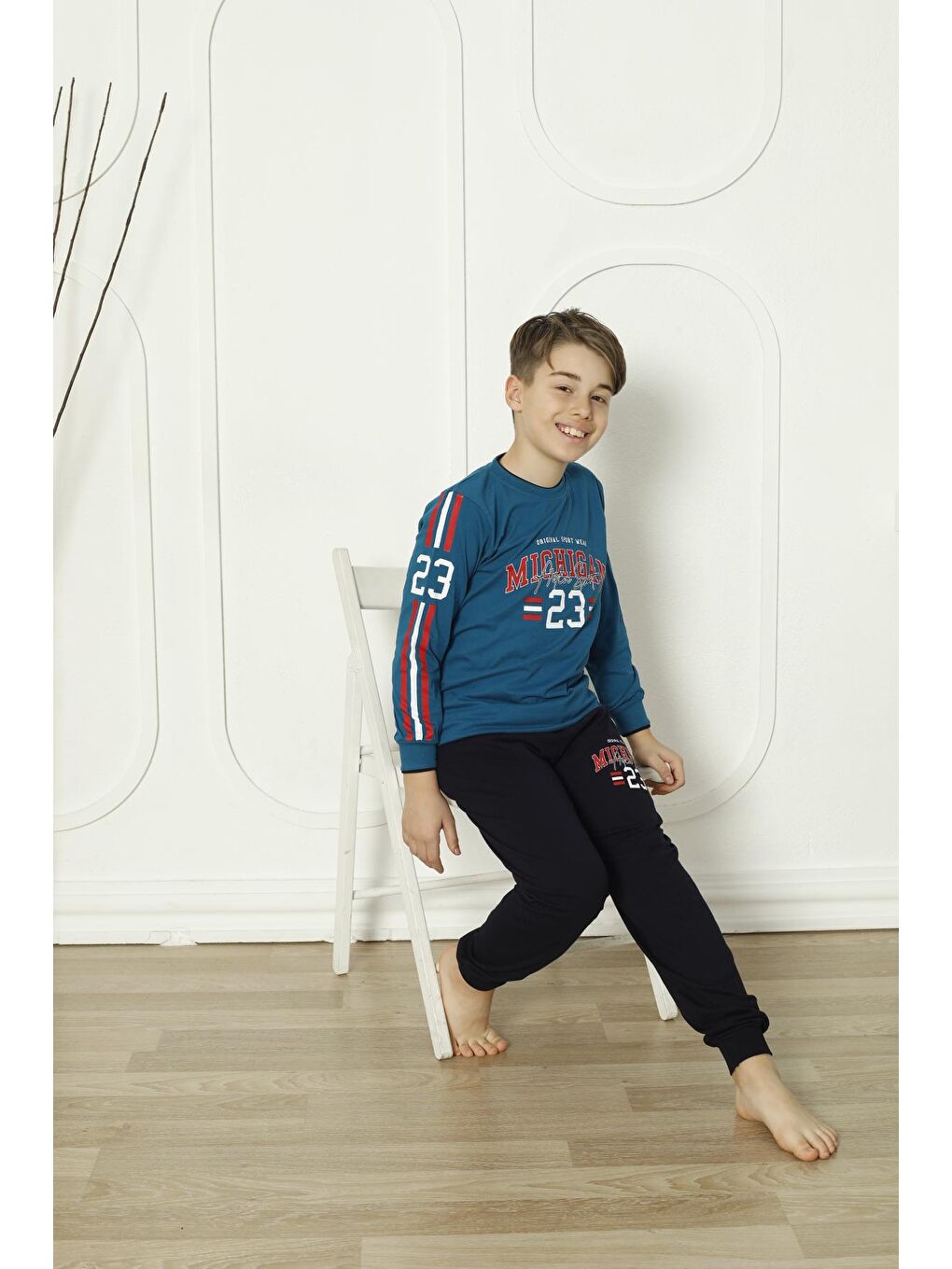 Petrol Erkek Çocuk Pijama Takımı 6-15 Yaş 5083-84