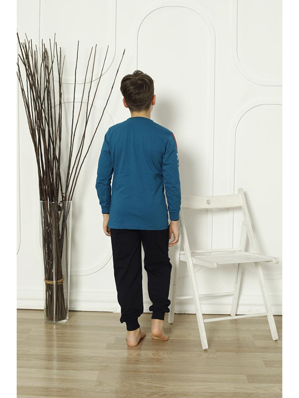 Petrol Erkek Çocuk Pijama Takımı 6-15 Yaş 5083-84-4