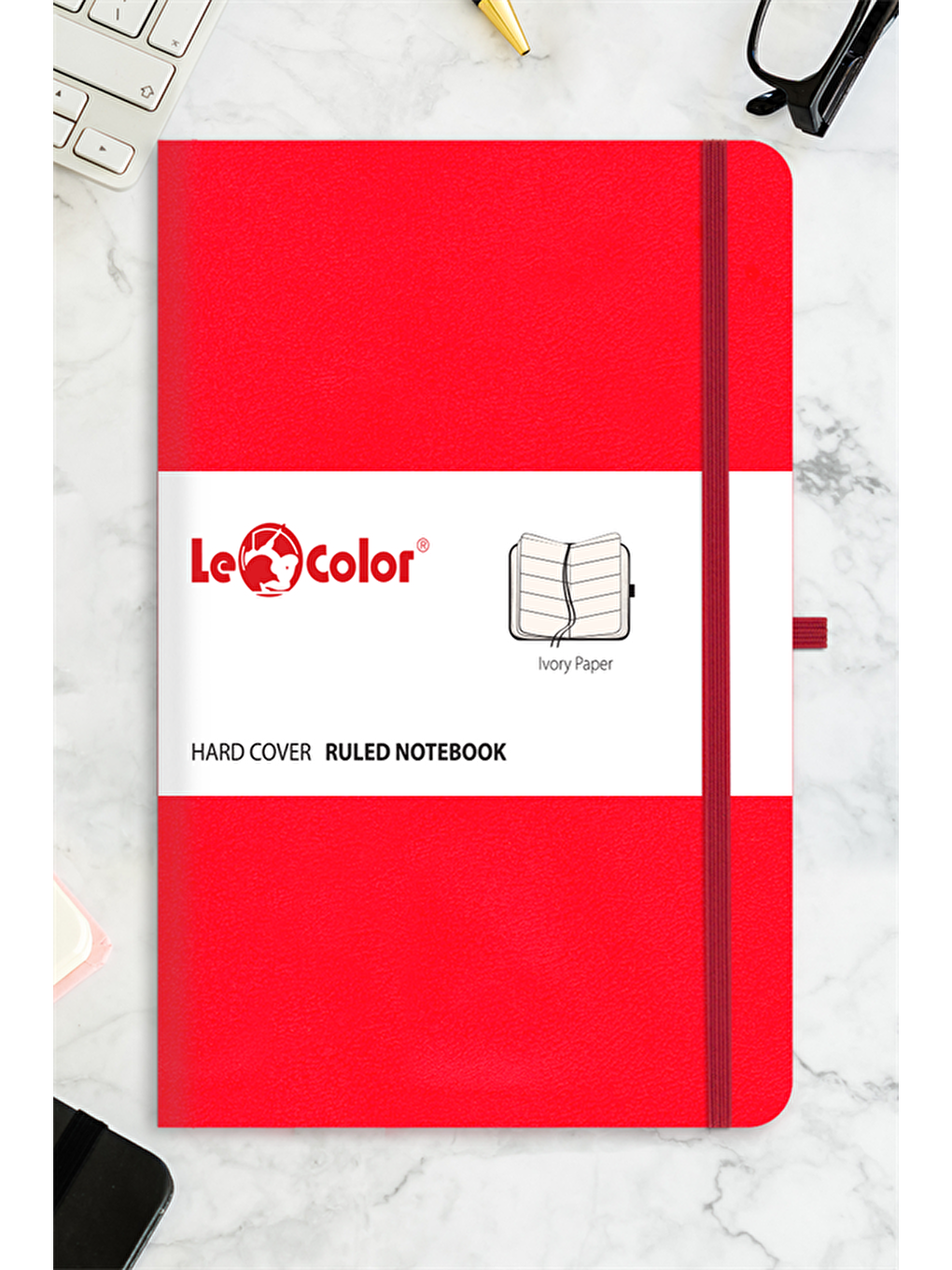 LE COLOR Kırmızı Tarihsiz Klasik Defter Rec Note 13x21 Çizgili Kırmızı