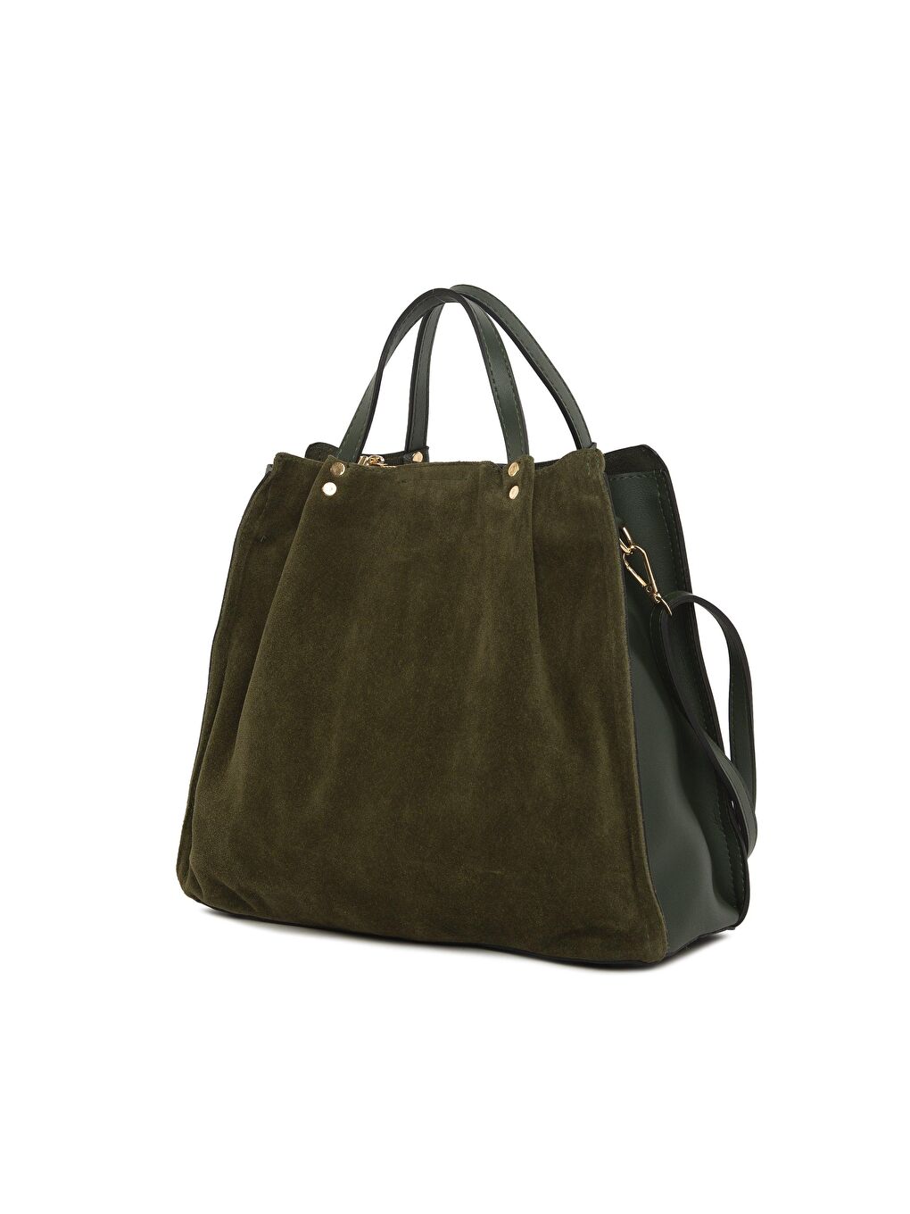 Hakiki Deri Garnili Üç Bölmeli Çanta-1