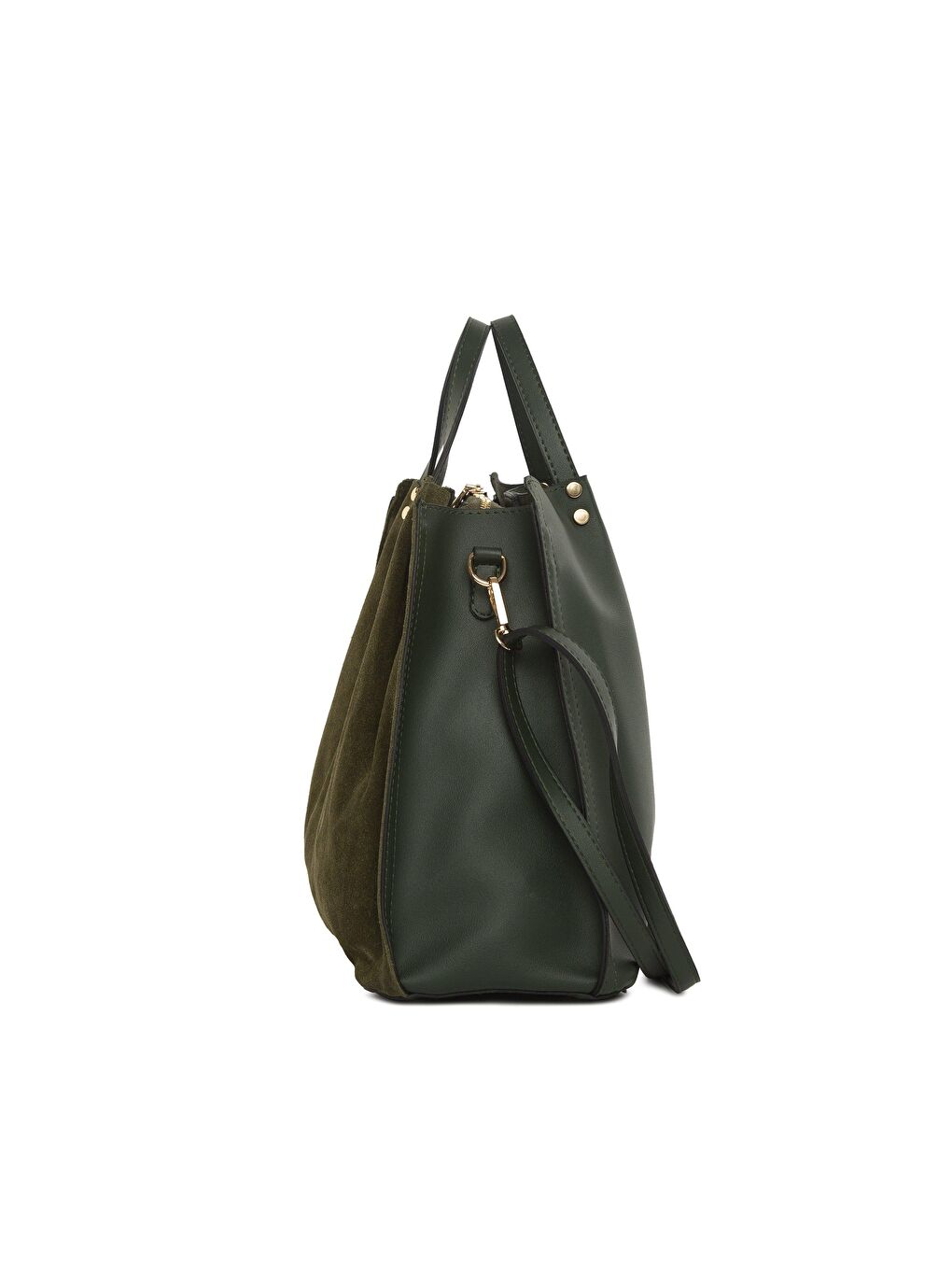 Hakiki Deri Garnili Üç Bölmeli Çanta-2