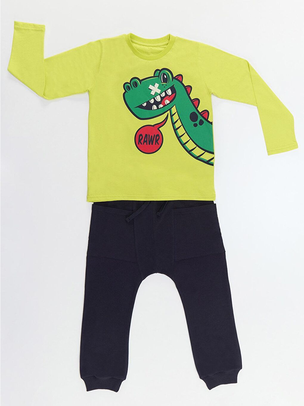 Denokids Karışık Rawr Erkek Çocuk T-shirt Pantolon Takım - 2