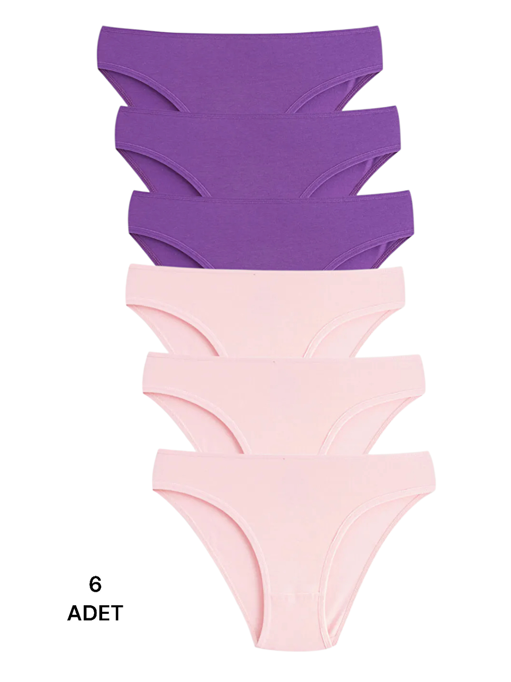 Karışık Kadın Pamuklu Elastanlı Külot 6'Lı Paket