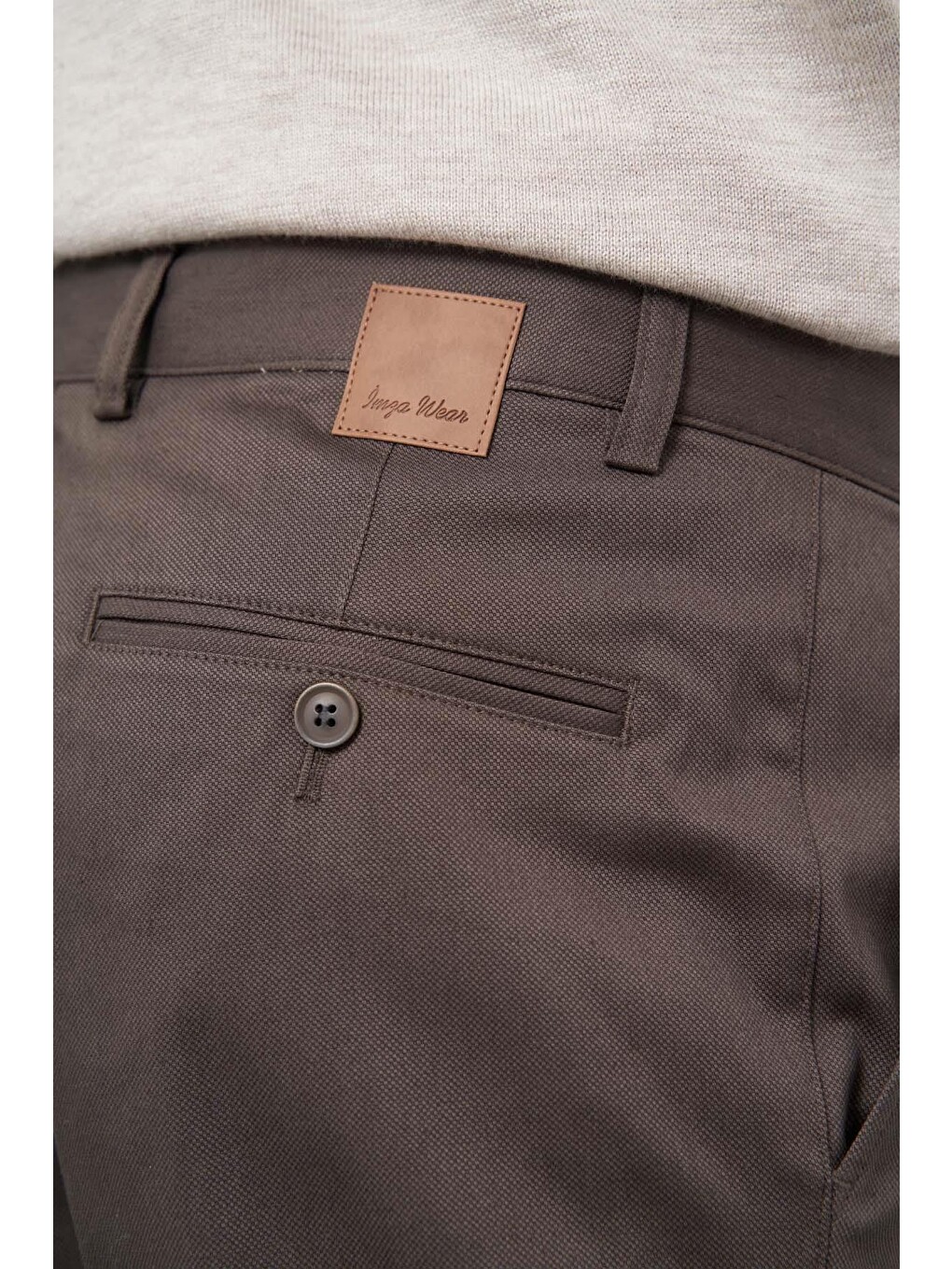 Kahverengi Koyu Camel Pamuklu Yandan Cepli Casual Comfort Fit Chino Pantolon 1003245164-3