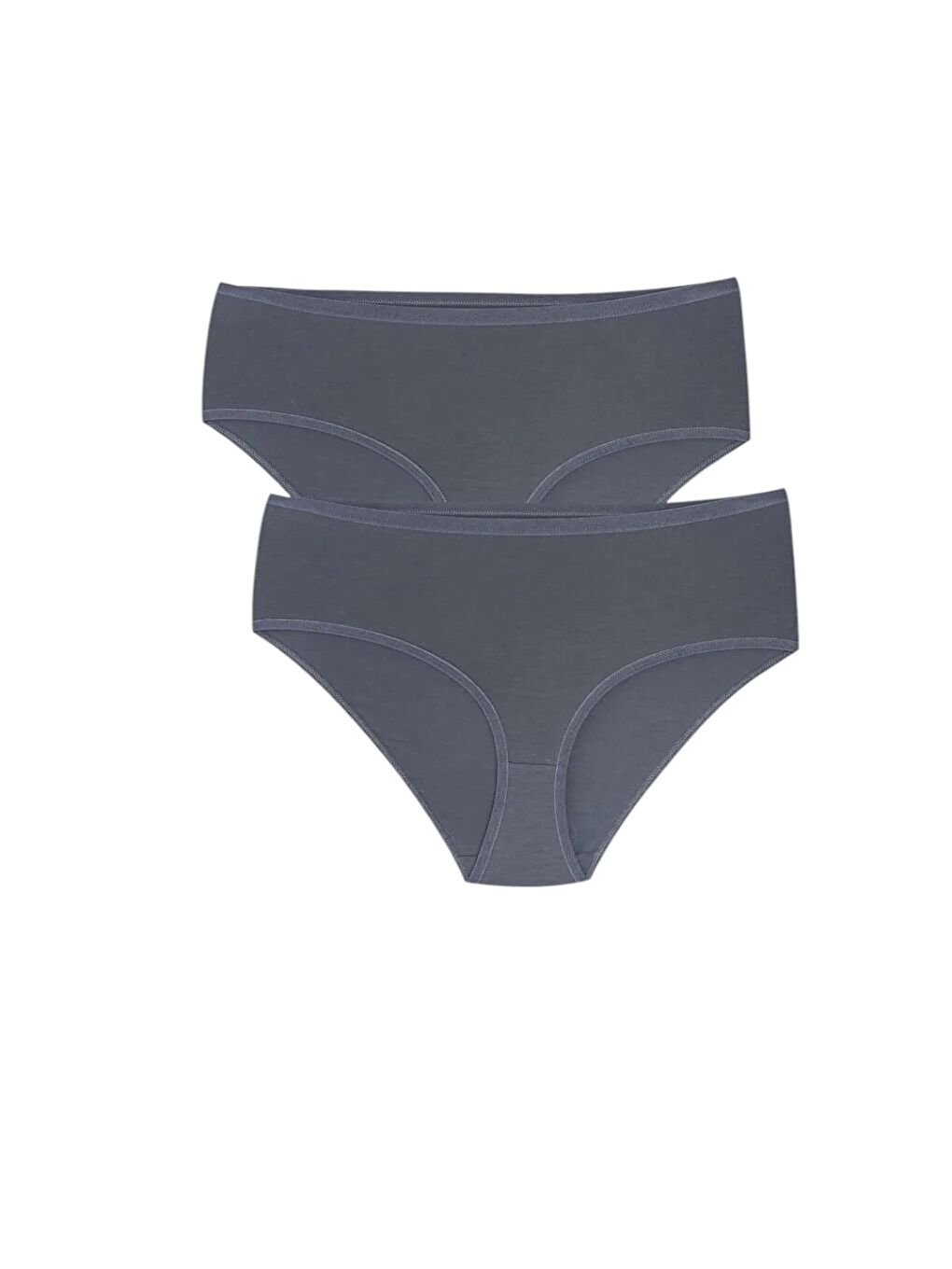 Gri Geniş Kenar Füme 4'lü Düz Kadın Bato Külot-1